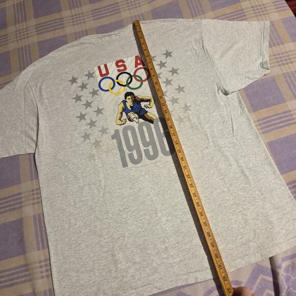 Vintage Atlanta Olympics T Shirt Hanes XXL 90s NOS 1996 Track Field Hurdles Rare - Picture 7 of 10